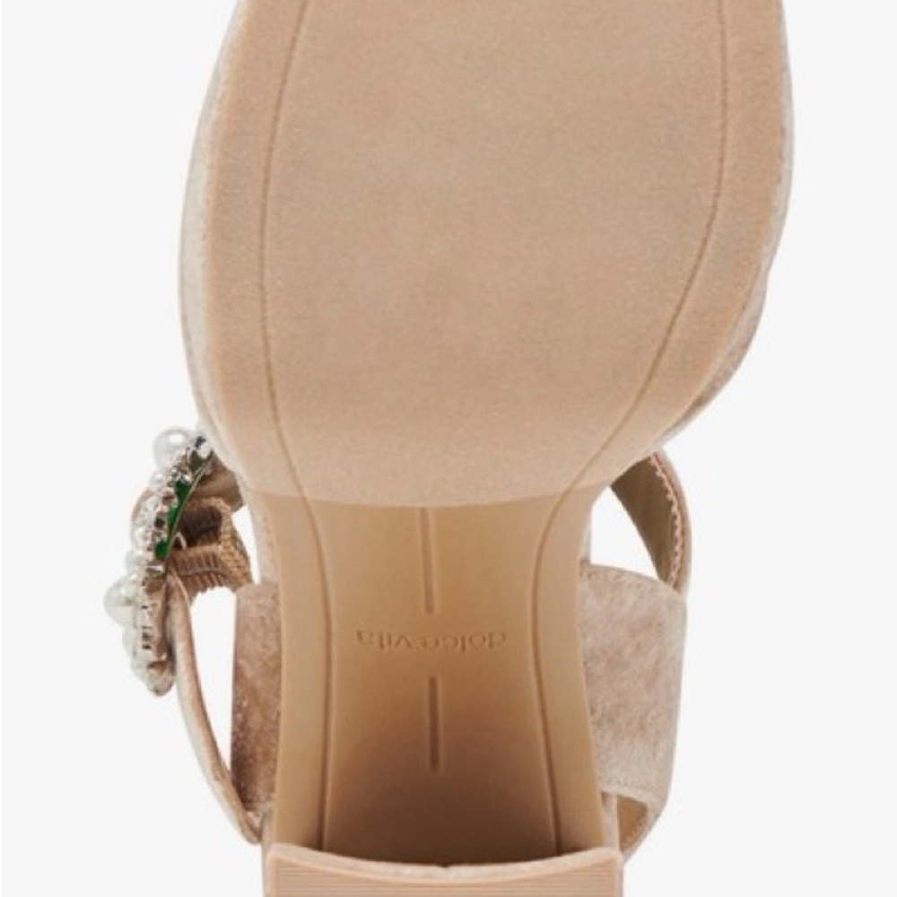 Dolce Vita Velvet Platform Sandals in Tan - Picture 7 of 9